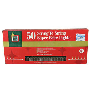 Vintage Christmas String Lights Santa Trim Clear 50 Super Bright Holiday Decor
